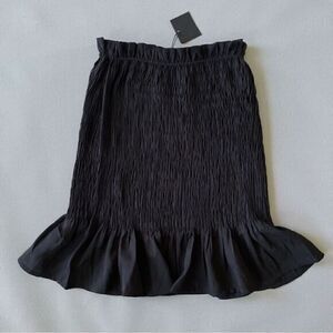 PIECES Patricia Hw Smock Black Slim Fit Shirred Stretch Skirt Women’s Size XS